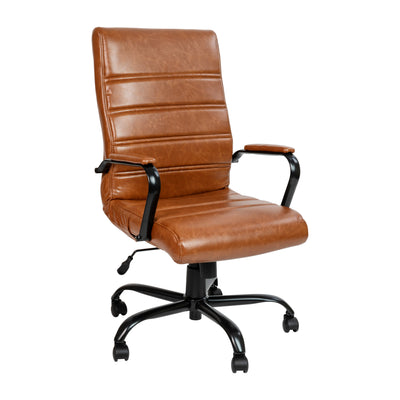 High Back Executive Swivel Office Chair with Metal Frame and Arms - View 1