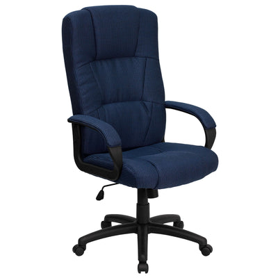 High Back Fabric Executive Swivel Office Chair with Arms - View 1