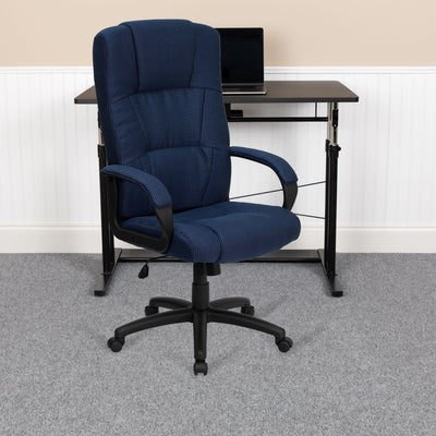 High Back Fabric Executive Swivel Office Chair with Arms - View 2
