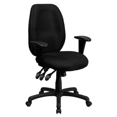 High Back Fabric Multifunction Ergonomic Executive Swivel Office Chair with Adjustable Arms - View 1