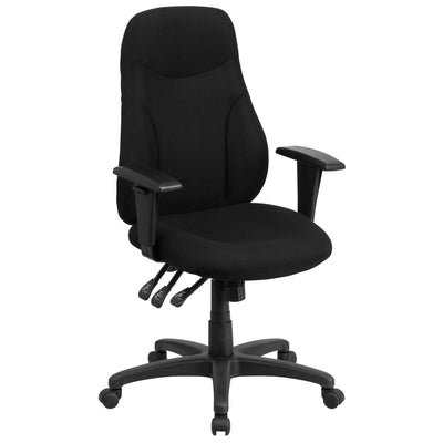 High Back Fabric Multifunction Swivel Ergonomic Task Office Chair with Adjustable Arms - View 1