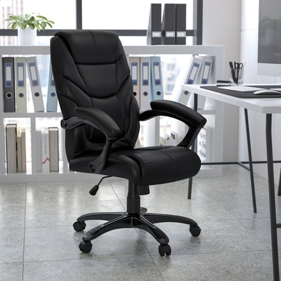 High Back LeatherSoft Executive Swivel Ergonomic Office Chair with Arms - View 2