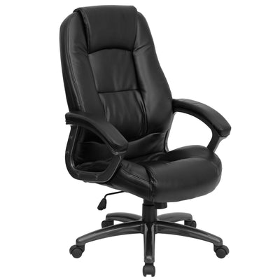High Back LeatherSoft Executive Swivel Ergonomic Office Chair with Deep Curved Lumbar and Arms - View 1
