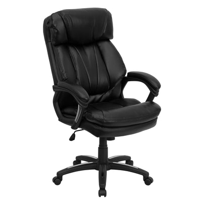 High Back LeatherSoft Executive Swivel Ergonomic Office Chair with Plush Headrest, Extensive Padding and Arms - View 1