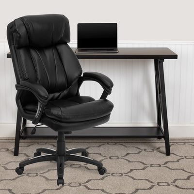 High Back LeatherSoft Executive Swivel Ergonomic Office Chair with Plush Headrest, Extensive Padding and Arms - View 2