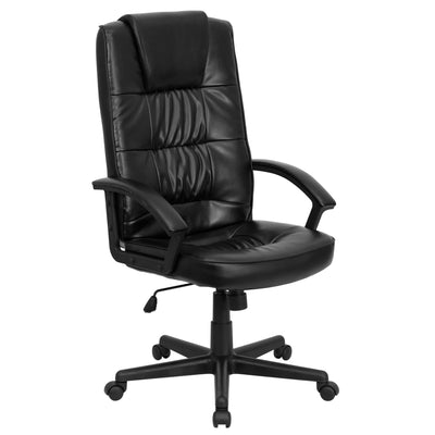 High Back LeatherSoft Soft Ripple Upholstered Executive Swivel Office Chair with Arms - View 1
