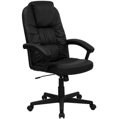 High Back LeatherSoft Soft Ripple Upholstered Executive Swivel Office Chair with Padded Arms - View 1