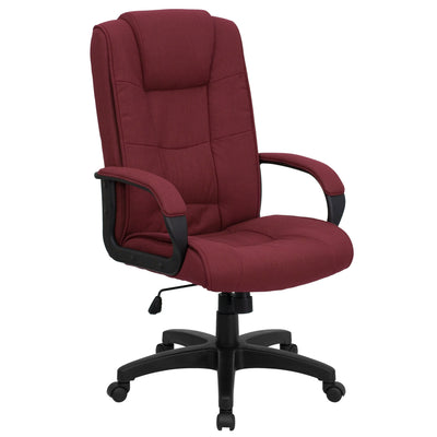 High Back Multi-Line Stitch Upholstered Executive Swivel Office Chair with Arms - View 1