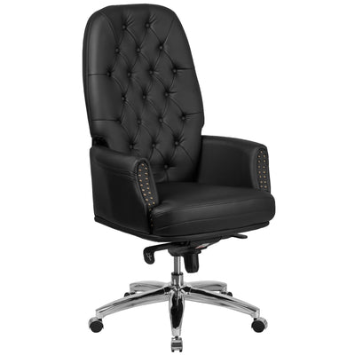 High Back Traditional Tufted LeatherSoft Multifunction Executive Swivel Ergonomic Office Chair with Arms - View 1