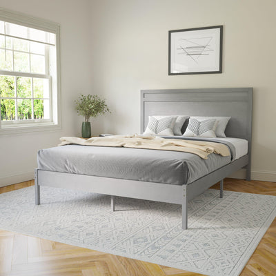Kingston Solid Wood Platform Bed with Wooden Slats and Headboard, No Box Spring Needed - View 2