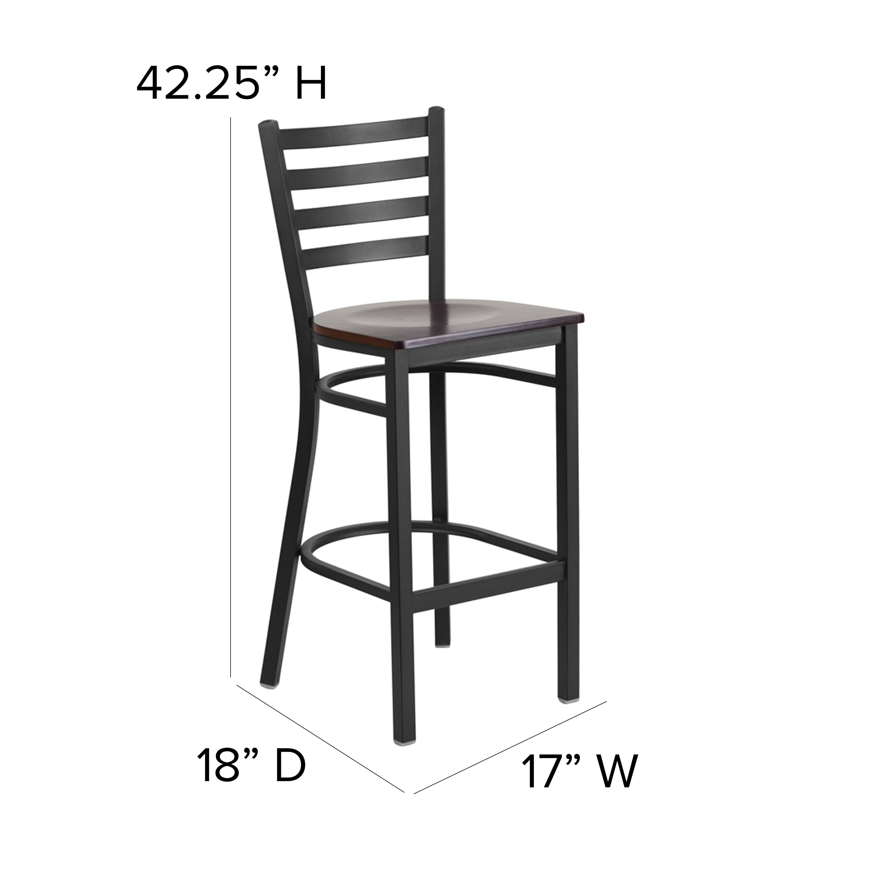 Black ladder deals back bar stools