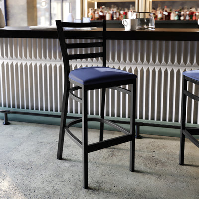 Ladder Back Metal Restaurant Barstool - View 2