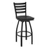 Ladder Back Swivel Metal Barstool