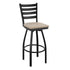 Ladder Back Swivel Metal Barstool