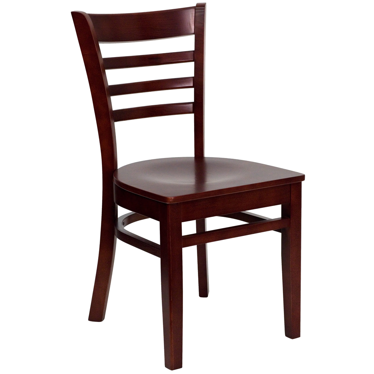 Mahogany Wood Seat/Mahogany Wood Frame |#| Ladder Back Mahogany Wood Restaurant Chair