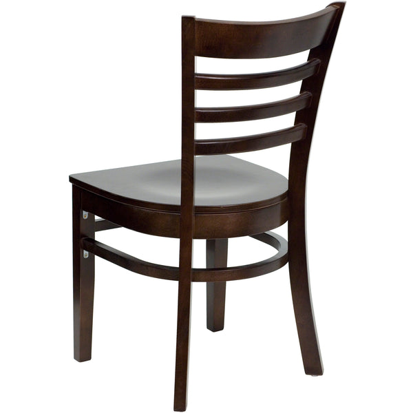 Walnut Wood Seat/Walnut Wood Frame |#| Ladder Back Walnut Wood Restaurant Chair