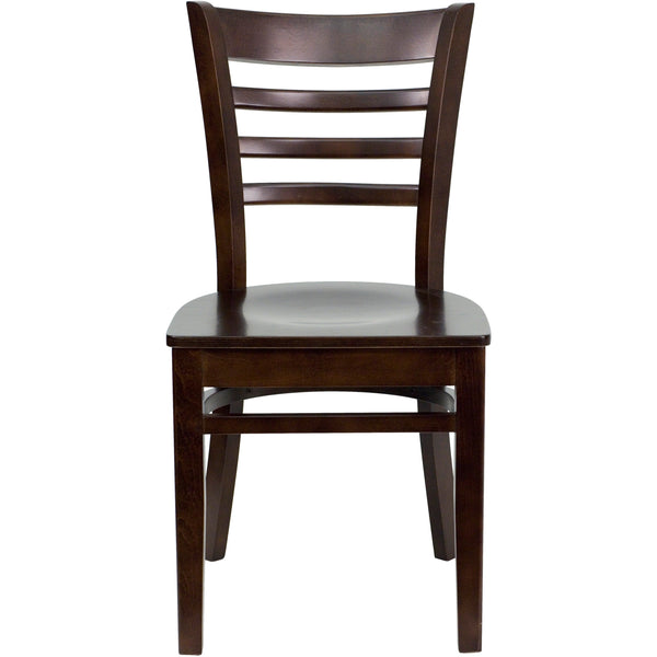 Walnut Wood Seat/Walnut Wood Frame |#| Ladder Back Walnut Wood Restaurant Chair