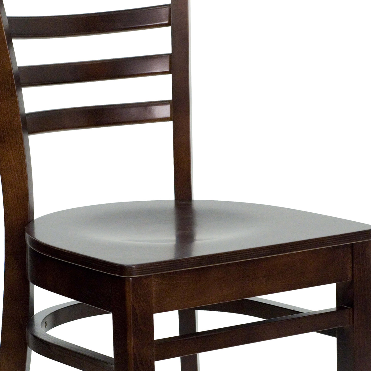 Walnut Wood Seat/Walnut Wood Frame |#| Ladder Back Walnut Wood Restaurant Chair