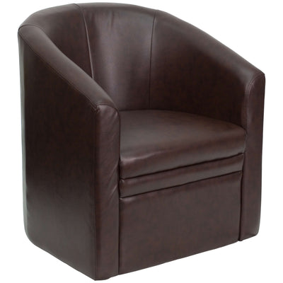 LeatherSoft Barrel-Shaped Guest Chair - View 1
