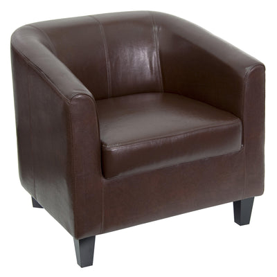 LeatherSoft Lounge Chair with Sloping Arms - View 1