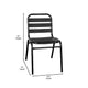 Commercial Patio Dining Set with Table, 2 Chairs, and 2 Arm Chairs in Black