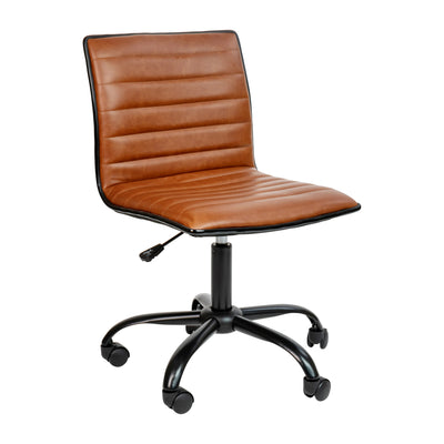 Low Back Designer Armless Ribbed Swivel Task Office Chair - View 1