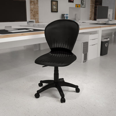 Low Back Plastic Swivel Task Office Chair - View 2