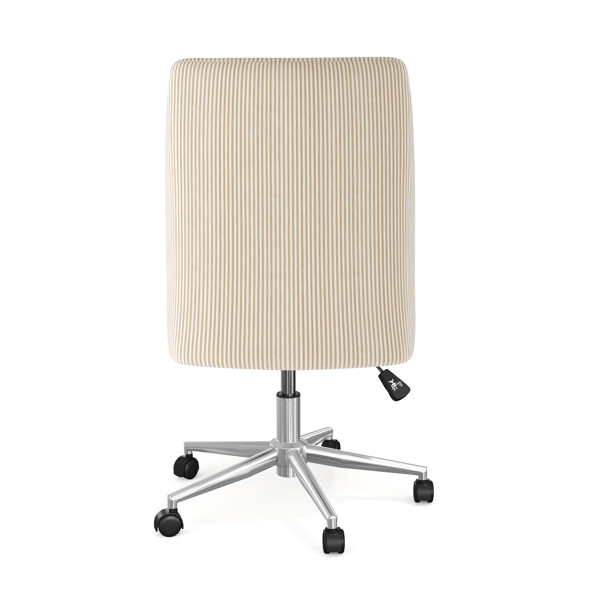 Beige Stripe Fabric/Polished Nickel Frame |#| Fabric Height Adjustable Swivel Home Office Chair - Beige Stripe/Polished Nickel