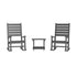 Manchester Commercial Grade 3-Piece Indoor/Outdoor Set with 2 Contemporary All-Weather HDPE Rocking Chairs and End Table