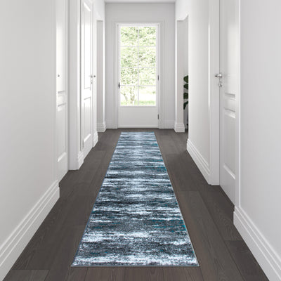 Marian Collection Distressed Olefin Area Rug with Jute Backing for Entryway, Living Room, Bedroom - View 2