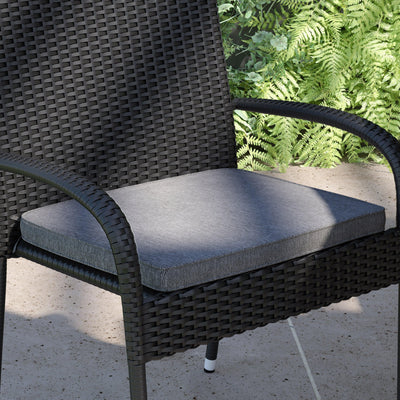 McIntosh Outdoor Patio Chair Cushion, Weather-Resistant Removable Cover with 1.25" Comfort Foam Core with Ties - View 2