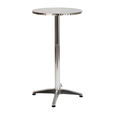 Mellie 23.5" Round Aluminum Indoor-Outdoor Bar Height Table - View 1
