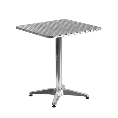 Mellie 23.5'' Square Aluminum Indoor-Outdoor Table with Base - View 1
