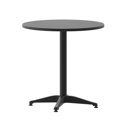 Mellie 27.5'' Round Aluminum Indoor-Outdoor Table with Base - View 1
