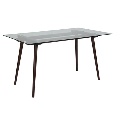 Meriden 31.5'' x 55'' Solid Wood Table with Clear Glass Top - View 1