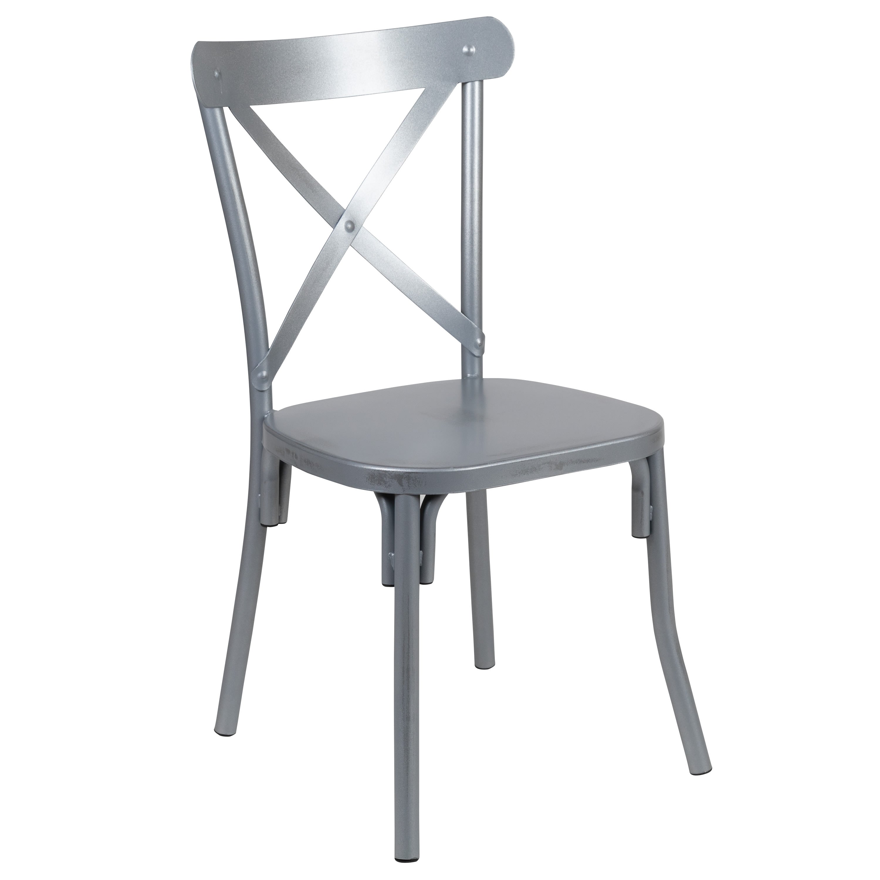 Cross back deals metal dining chair