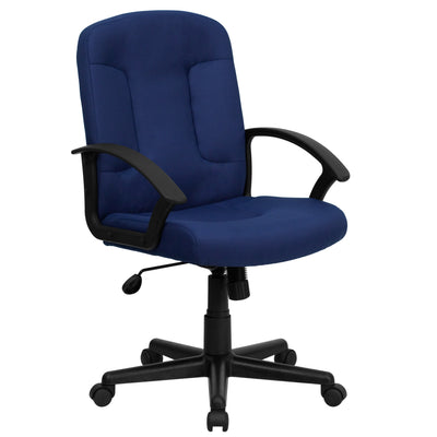 Mid-Back Fabric Executive Swivel Office Chair with Nylon Arms - View 1