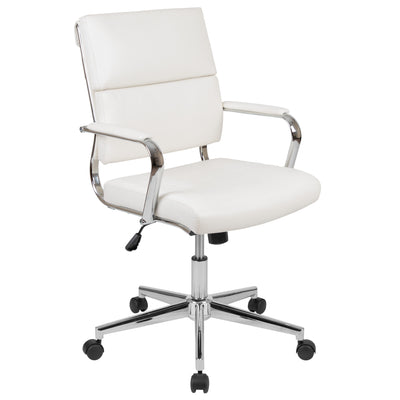 Mid-Back LeatherSoft Contemporary Panel Executive Swivel Office Chair - View 1