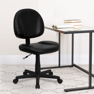 Mid-Back LeatherSoft Swivel Ergonomic Task Office Chair with Back Depth Adjustment - View 2