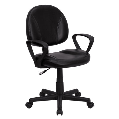 Mid-Back LeatherSoft Swivel Ergonomic Task Office Chair with Back Depth Adjustment and Arms - View 1