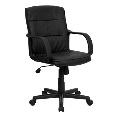 Mid-Back LeatherSoft Swivel Task Office Chair with Arms - View 1