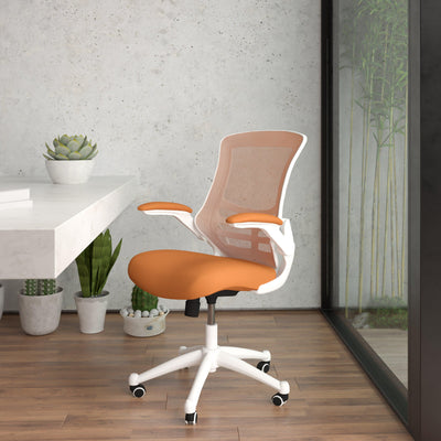 Mid-Back Mesh Swivel Ergonomic Task Office Chair with Flip-Up Arms - View 2