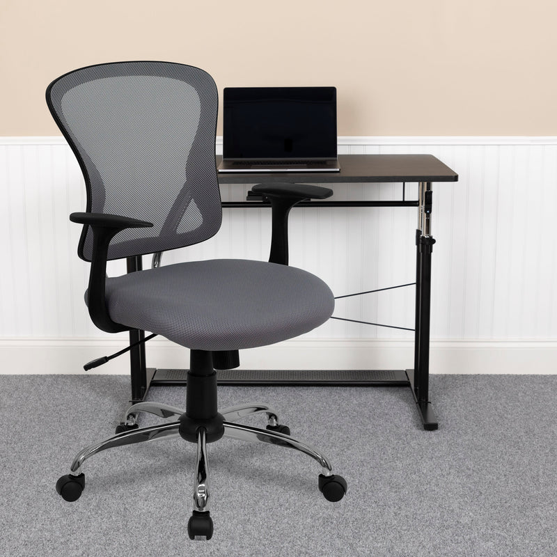 Flash Furniture Mid-Back Mesh Swivel Task Chair with Chrome Base/Orange