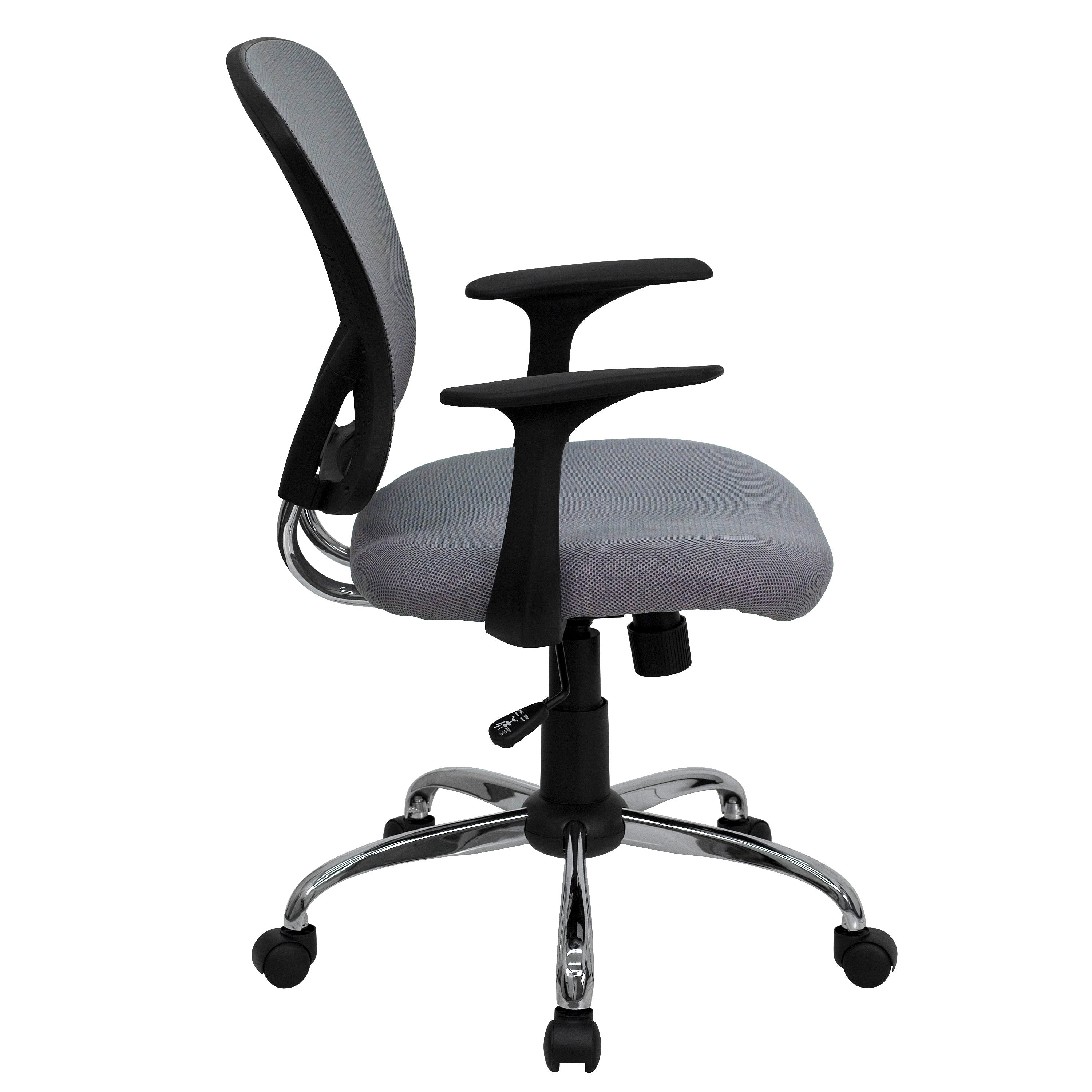 Black Mid-Back Mesh Office Chair with Chrome Finished Base 海外