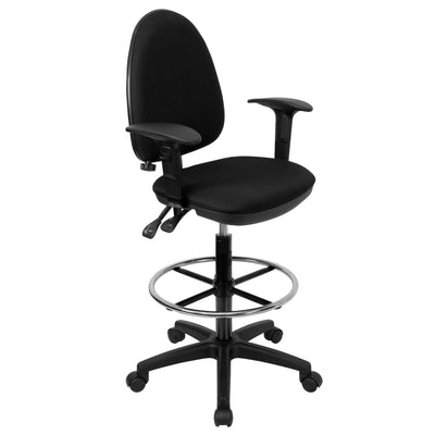 Mid-Back Multi-Functional Ergonomic Drafting Chair with Adjustable Lumbar Support and Height Adjustable Arms - View 1