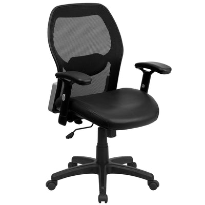 Mid-Back Super Mesh Executive Swivel Office Chair with Adjustable Arms - View 1