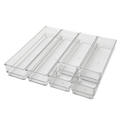 Miles Plastic Stackable Office Desk Drawer Organizers, Various Sizes, Set of 6 - View 1