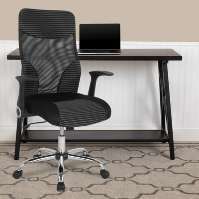 Milford High Back Office Chair with Contemporary Mesh Design - View 2