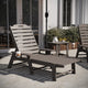 3pc Commercial Indoor/Outdoor Adirondack Set with 2 Loungers, Side Table - Brown