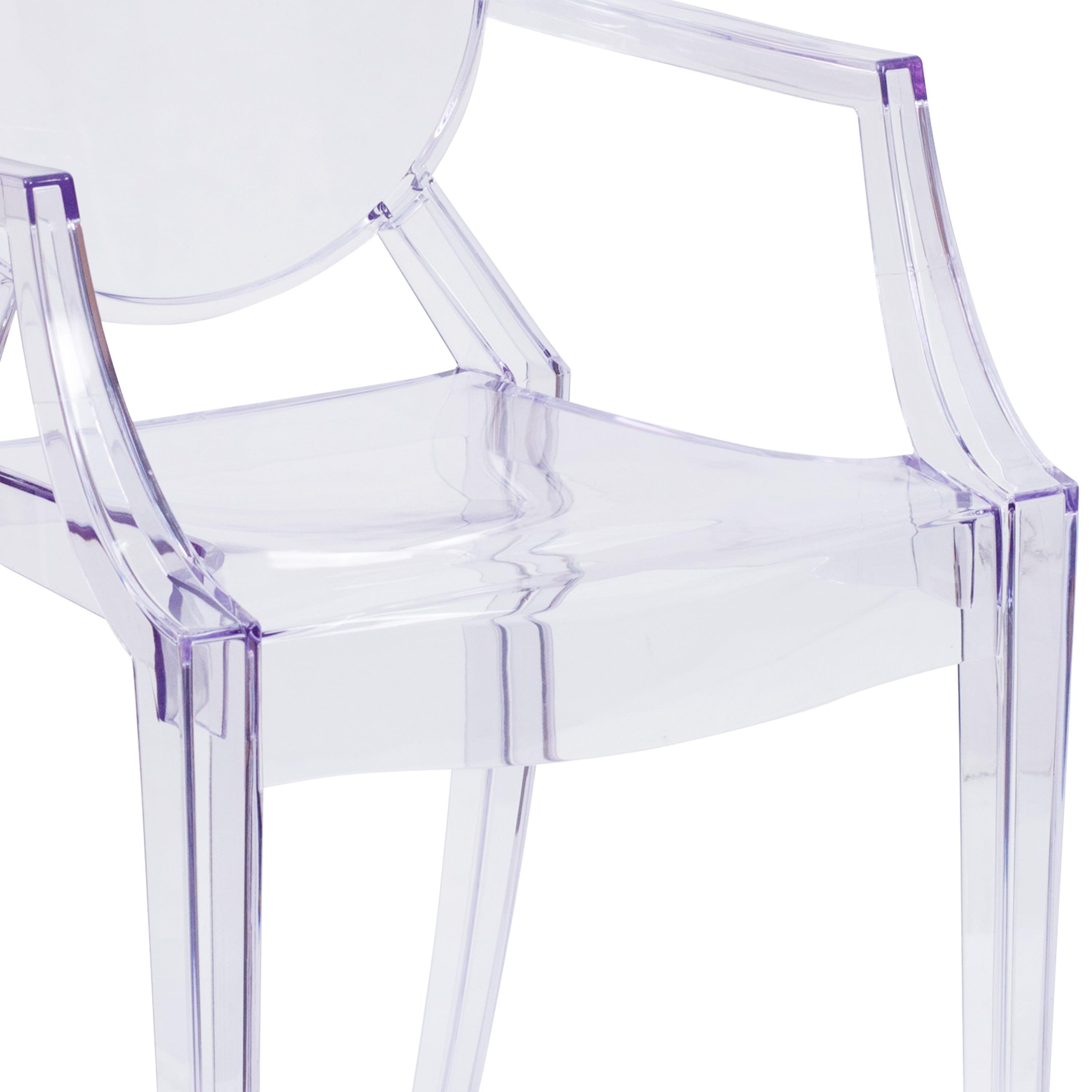 Flash furniture ghost chair with online oval back in transparent crystal